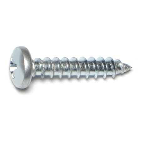 Midwest Fastener Sheet Metal Screw, #10 x 1 in, Zinc Plated Steel Pan Head Phillips Drive, 100 PK 03250